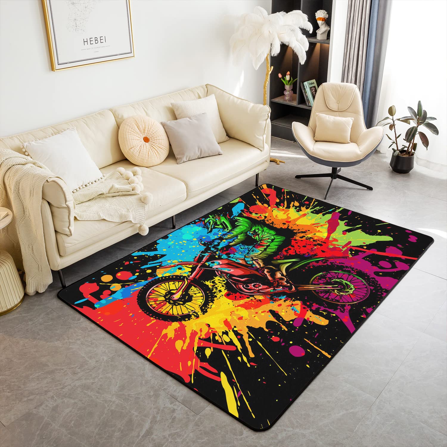Teen Dirt Bike Area Rug for Li - Outdoor Sport Area 评论和价格