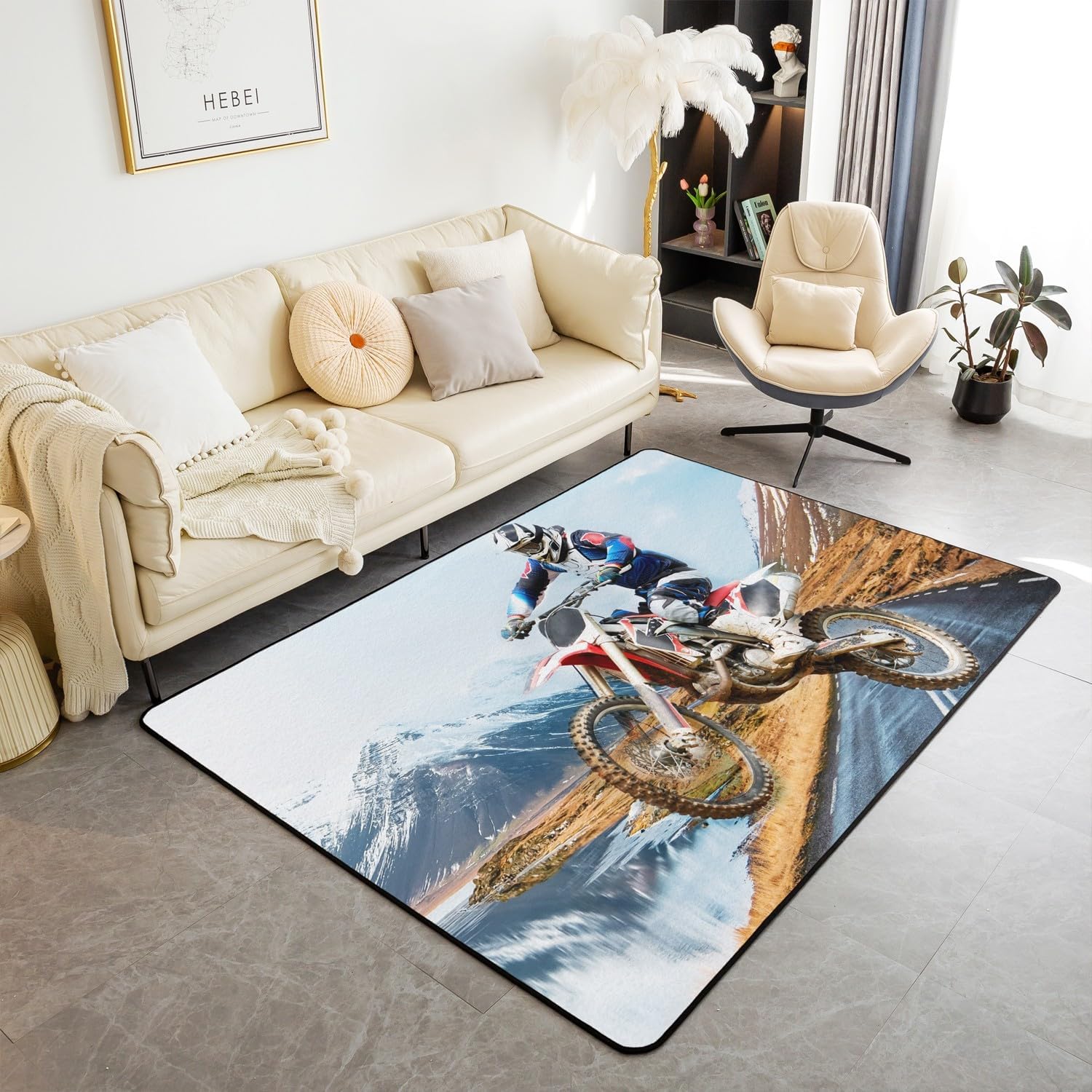 Teen Dirt Bike Area Rug for Li - Outdoor Sport Area 评论和价格